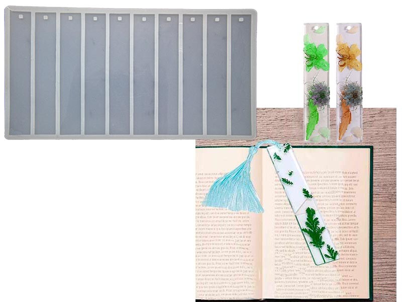 10'lu Düz Kare Model Kitap Ayracı Epoksi Reçine Kalıbı EPK-849 - 1