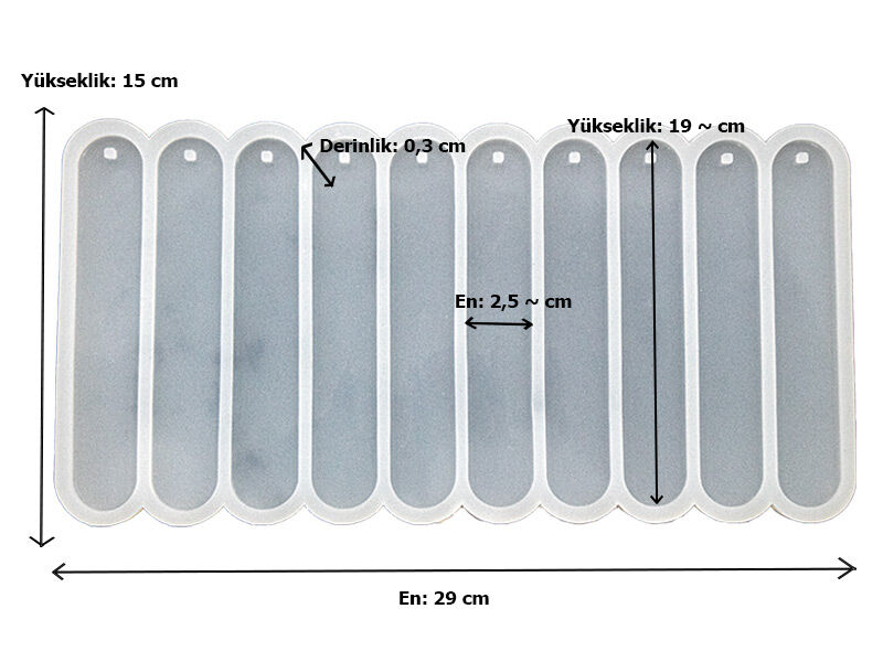 10'lu Oval Kitap Ayracı Epoksi Reçine Kalıbı EPK-857 - 2