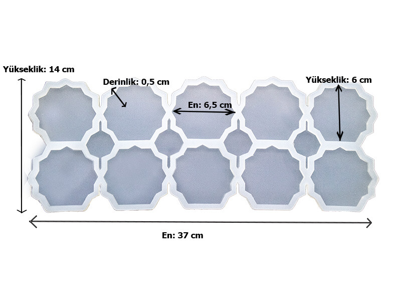 10'lu Shell Model Magnet Epoksi Reçine Kalıbı EPK-814 - 2