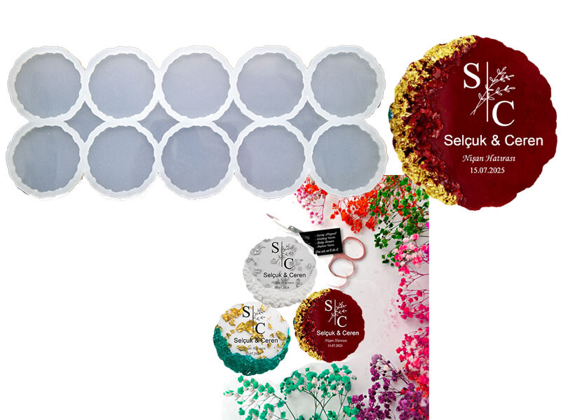 10'lu Tırtıklı Yuvarlak Magnet Epoksi Kalıbı EPK-815 - Kimyacınız