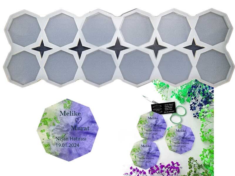 12'li Sekizgen Model Magnet Epoksi Kalıbı EPK-712 - Kimyacınız