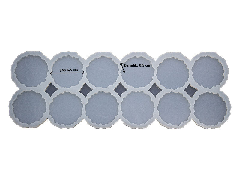 12'li Tırtıklı Yuvarlak Magnet Epoksi Kalıbı EPK-652 - 3