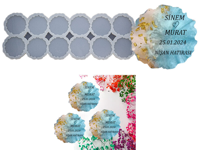 12'li Tırtıklı Yuvarlak Magnet Epoksi Kalıbı EPK-652 - Kimyacınız