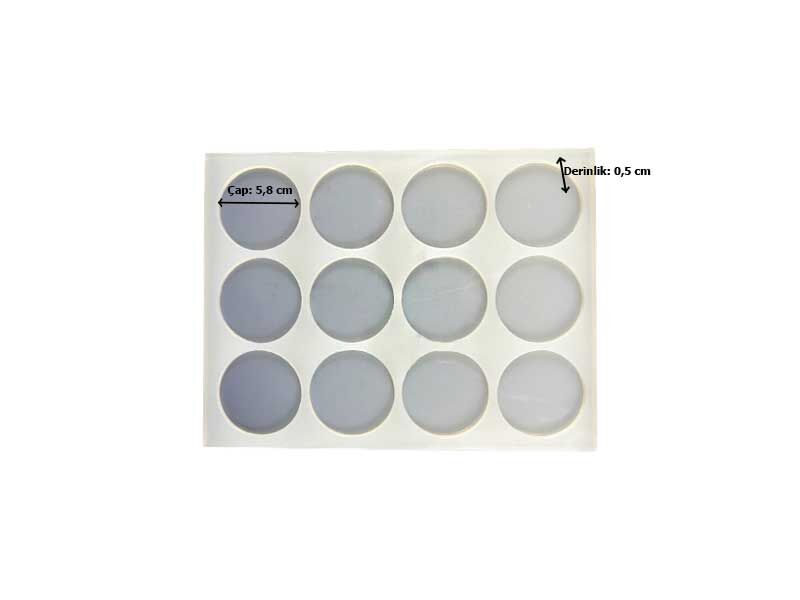 12'li Yuvarlak Magnet Epoksi Reçine Kalıbı EPK-322 - 2