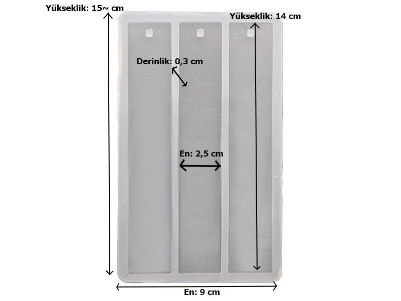 3'lü Düz Kare Model Kitap Ayracı Epoksi Reçine Kalıbı EPK-807 - 2