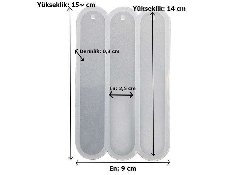 3'lü Oval Model Kitap Ayracı Epoksi Reçine Kalıbı EPK-806 - 2