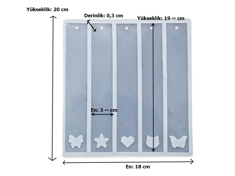 5'li Figürlü Kitap Ayracı Epoksi Reçine Kalıbı EPK-856 - 2