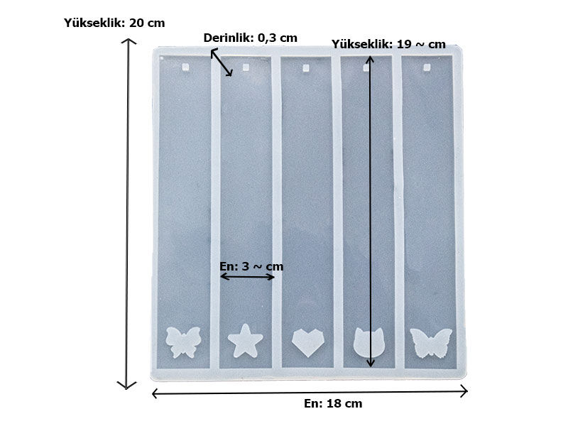 5'li Figürlü Kitap Ayracı Epoksi Reçine Kalıbı EPK-856 - 2