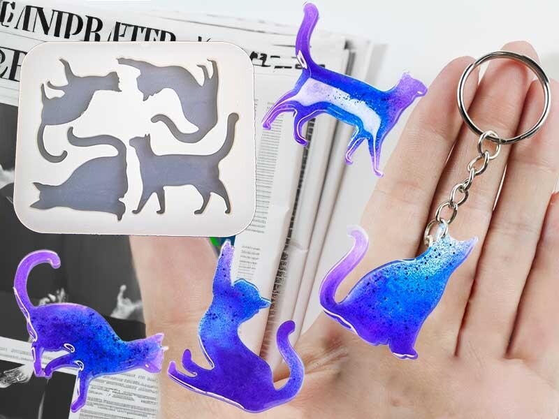 4'lü Kedi Magnet Epoksi Kalıbı EPK-526 - 1