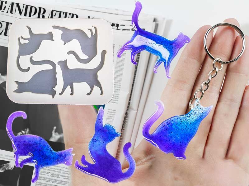 4'lü Kedi Magnet Epoksi Kalıbı EPK-526 - 1