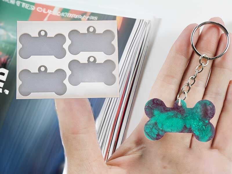 4'lü Köpek Kemik Anahtarlık Epoksi Reçine Kalıbı EPK-456 - Kimyacınız