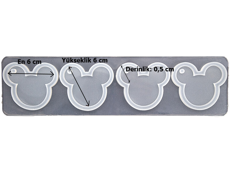 4'lü Mickey Mouse Anahtarlık Epoksi Kalıbı EPK-795 - 2
