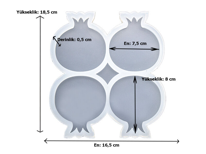 4'lu Nar Model Magnet Epoksi Reçine Kalıbı EPK-819 - 2