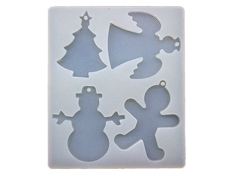 4'lü Noel Motifli Yılbaşı Süsü Epoksi Reçine Kalıbı EPK-770 - 3