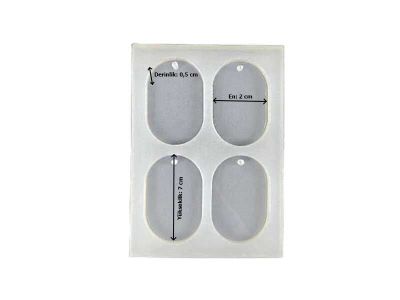 4'lü Oval Anahtarlık Epoksi Kalıbı EPK-333 - 2
