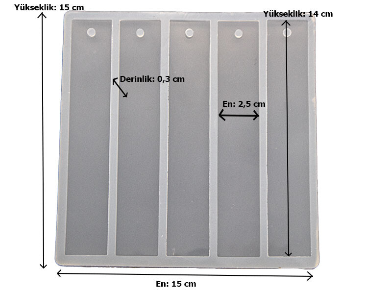 5'li Düz Kare Model Kitap Ayracı Epoksi Reçine Kalıbı EPK-805 - 2