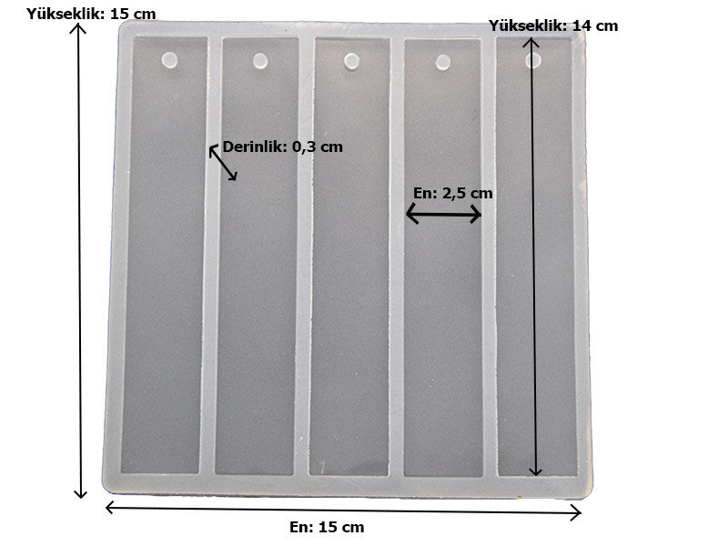 5'li Düz Kare Model Kitap Ayracı Epoksi Reçine Kalıbı EPK-805 - 2