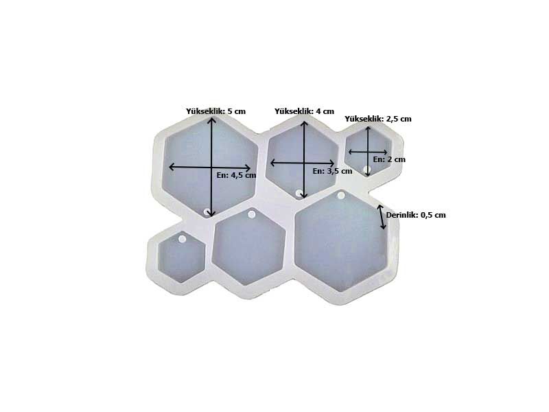 6'lı Altıgen Küpe Epoksi Kalıbı EPK-417 - 2
