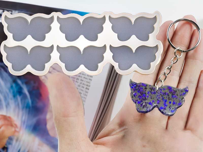 6'lı Melek Kanadı Anahtarlık Epoksi Reçine Kalıbı EPK-452 - 1