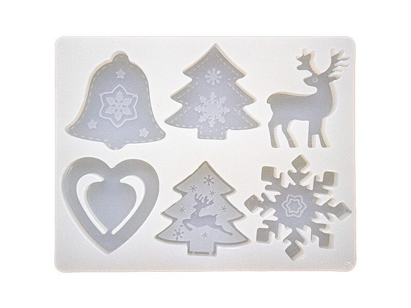 6'lı Noel Motifli Yılbaşı Süsü Epoksi Kalıbı EPK-772 - 3