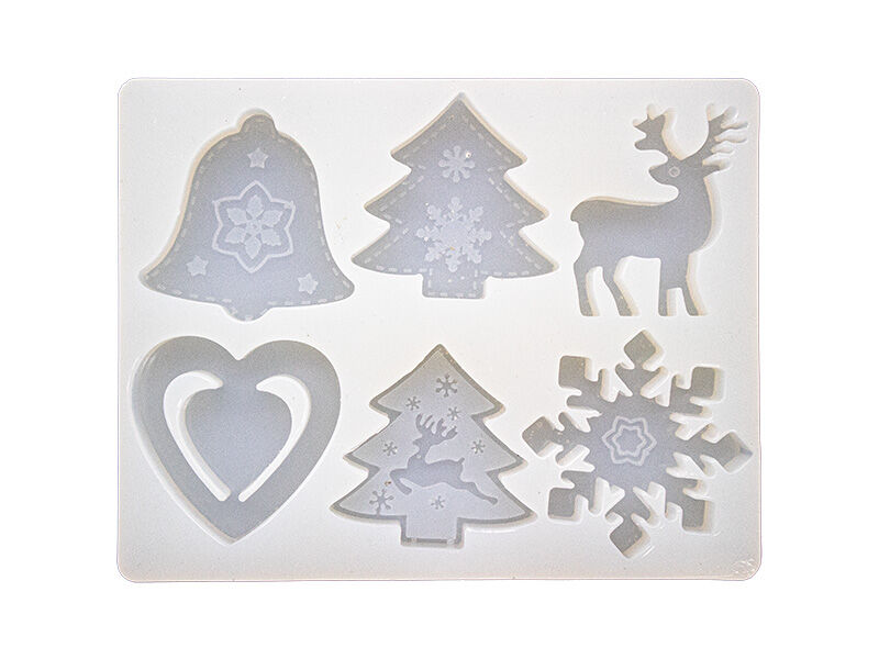 6'lı Noel Motifli Yılbaşı Süsü Epoksi Kalıbı EPK-772 - 3
