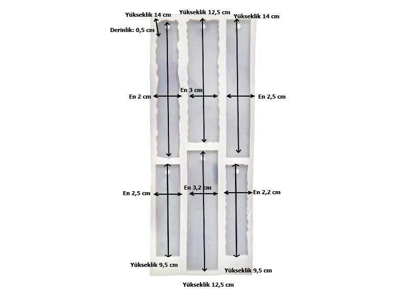 6'lı Tırtıklı Kitap Ayracı Epoksi Kalıbı EPK-401 - 2