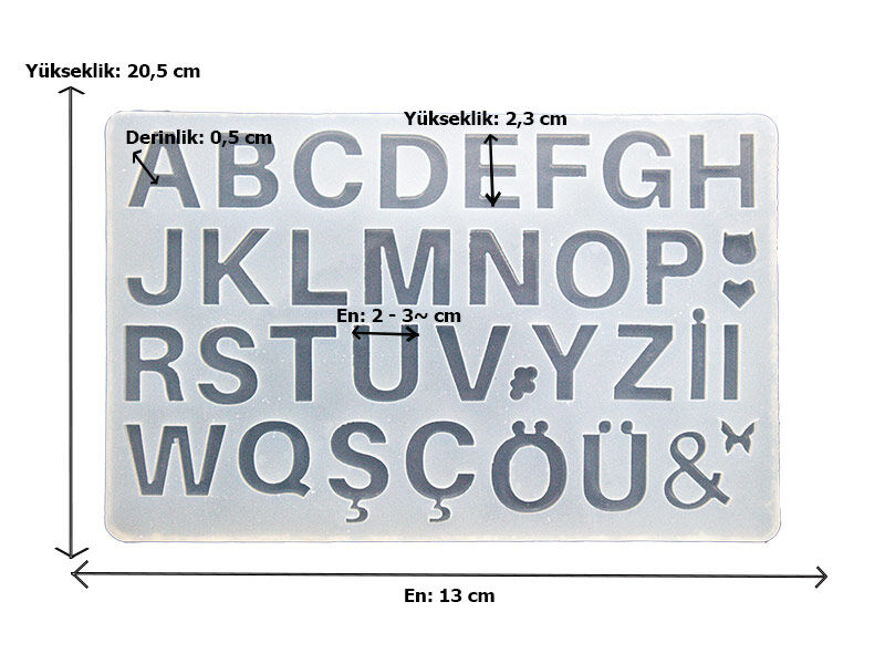 Alfabe 5 mm Küçük Harf Epoksi Reçine Kalıbı EPK-818 - 2