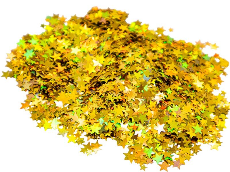Altın Yıldız Holografik Glitter Epoksi Süsleme Aksesuarı 5 GR - 2