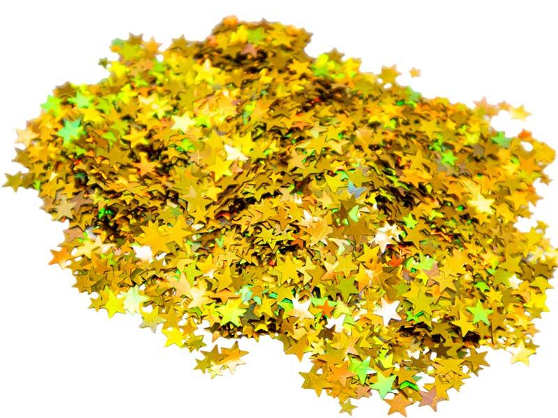 Altın Yıldız Holografik Glitter Epoksi Süsleme Aksesuarı 5 GR - 2