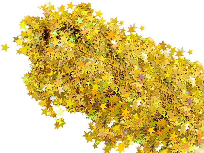 Altın Yıldız Holografik Glitter Epoksi Süsleme Aksesuarı 5 GR - Kimyacınız