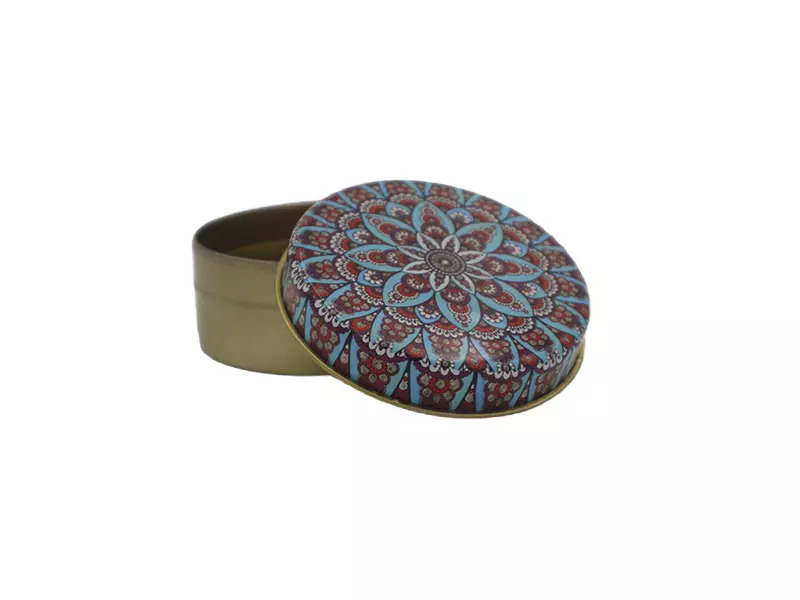 Antik Mandala Desenli Metal Mum Kabı 75 CC - 10 Adet