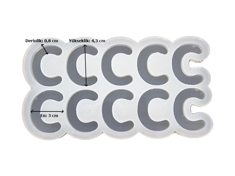 C Harfi 10'lu Bubble Alfabe Epoksi Kalıbı EPK-735 - 3