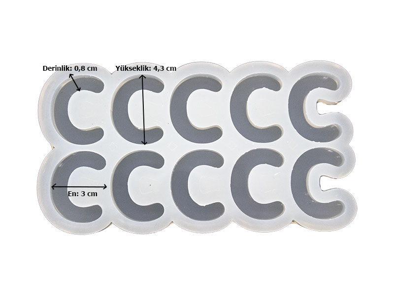 C Harfi 10'lu Bubble Alfabe Epoksi Kalıbı EPK-735 - 3