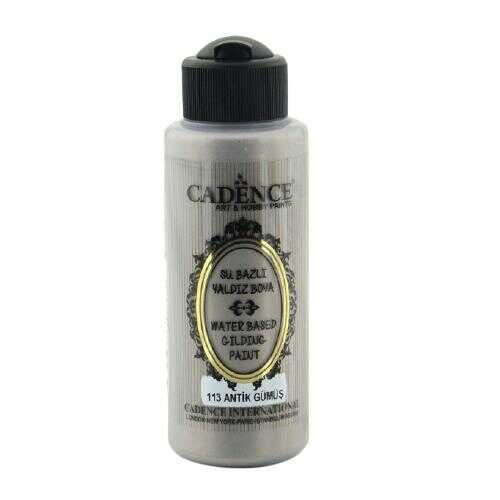 Cadence 113 Antik Gümüş Yaldız Akrilik Boya 120 ML - Cadence