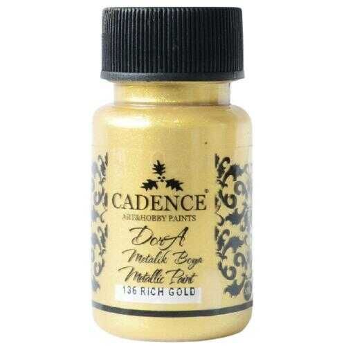 Cadence 136 Rich Gold Dora Metalik Boya 50 ML - Cadence