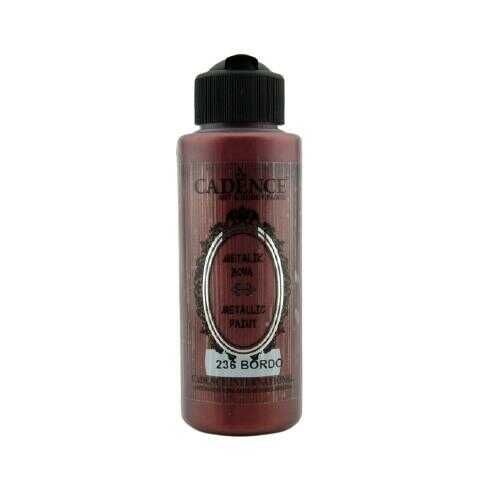 Cadence 236 Bordo Metalik Sedefli Akrilik Boya 120 ML - 1