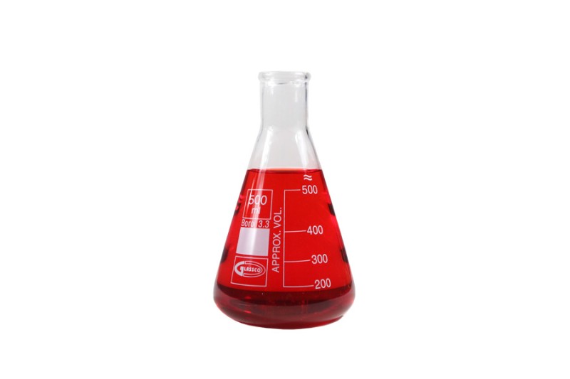 Kimyacınız - Cam Erlen Dereceli 500 ML Erlenmeyer Flask