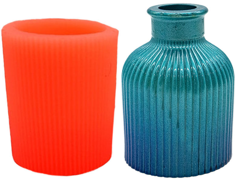Çizgili Vazo Silikon Mum Kalıbı M-167 - 1