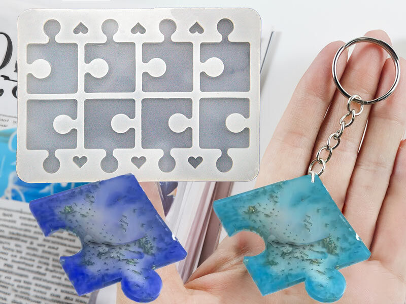 Çoklu Puzzle Anahtarlık Epoksi Reçine Kalıbı EPK-855 - 1