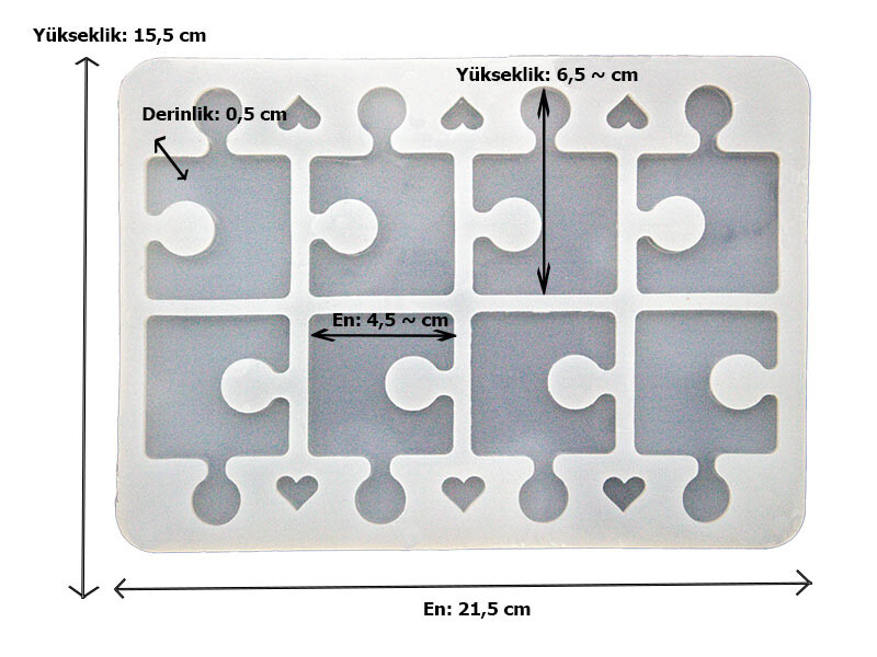 Çoklu Puzzle Anahtarlık Epoksi Reçine Kalıbı EPK-855 - 2