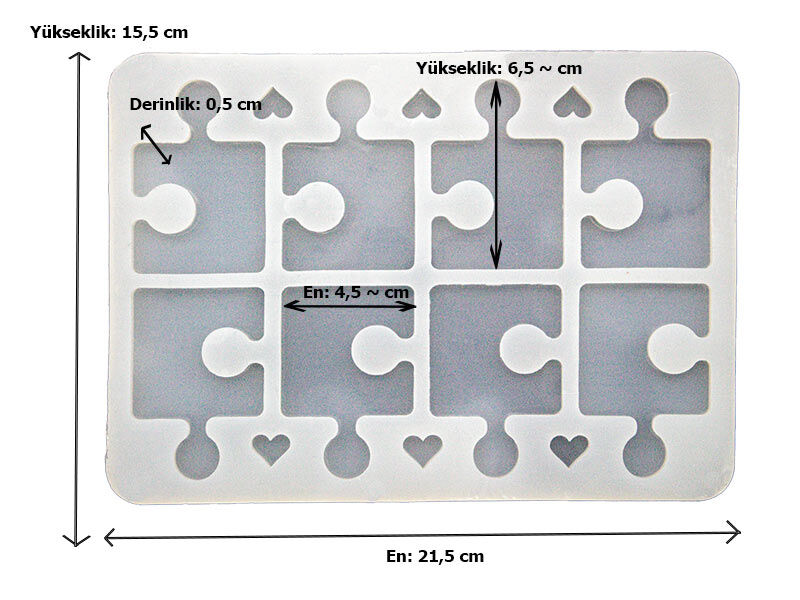 Çoklu Puzzle Anahtarlık Epoksi Reçine Kalıbı EPK-855 - 2