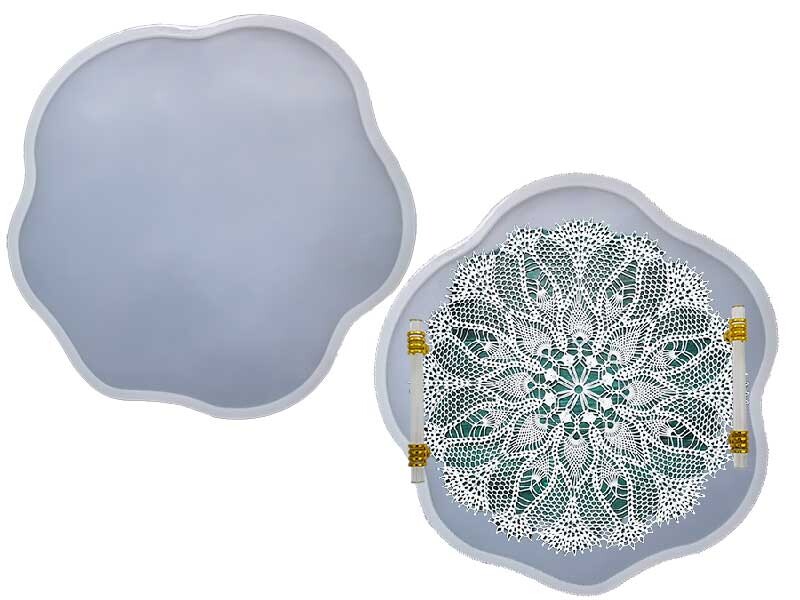 Dalgalı Küçük Boy Dantel Tepsi Epoksi Kalıbı EPK-569 - 1
