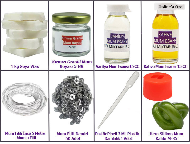 Düğüm Soya Wax Mum Yapım Seti - 1