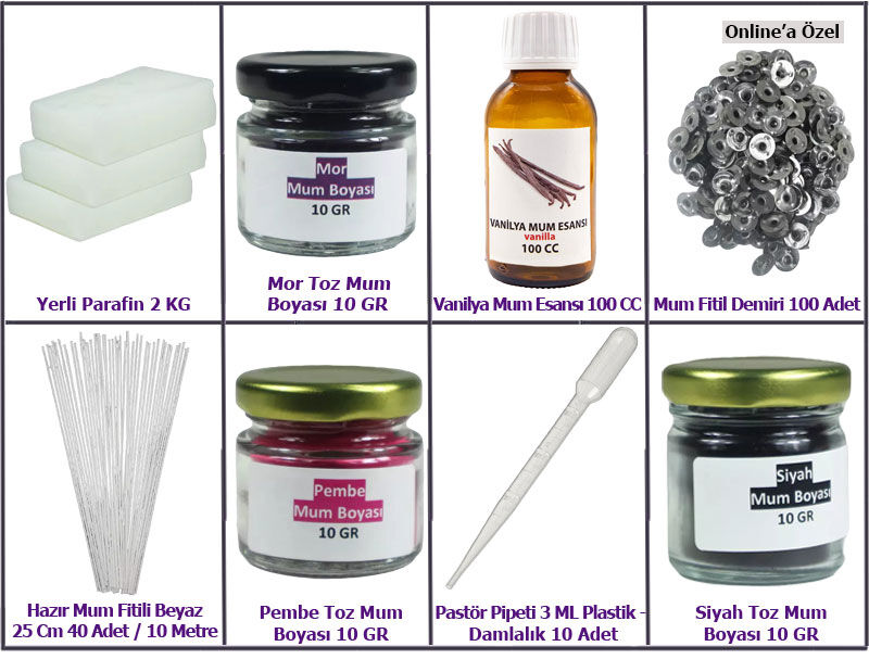 Ekonomik Paket Parafin Mum Yapım Seti - 1