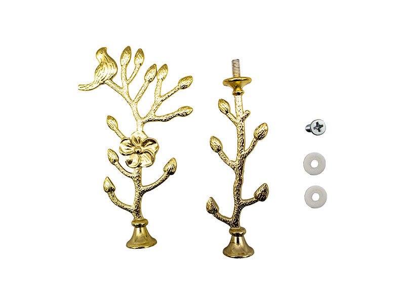 Epoksi Dalda Kuş Model Kek Standı Demiri Gold - 2