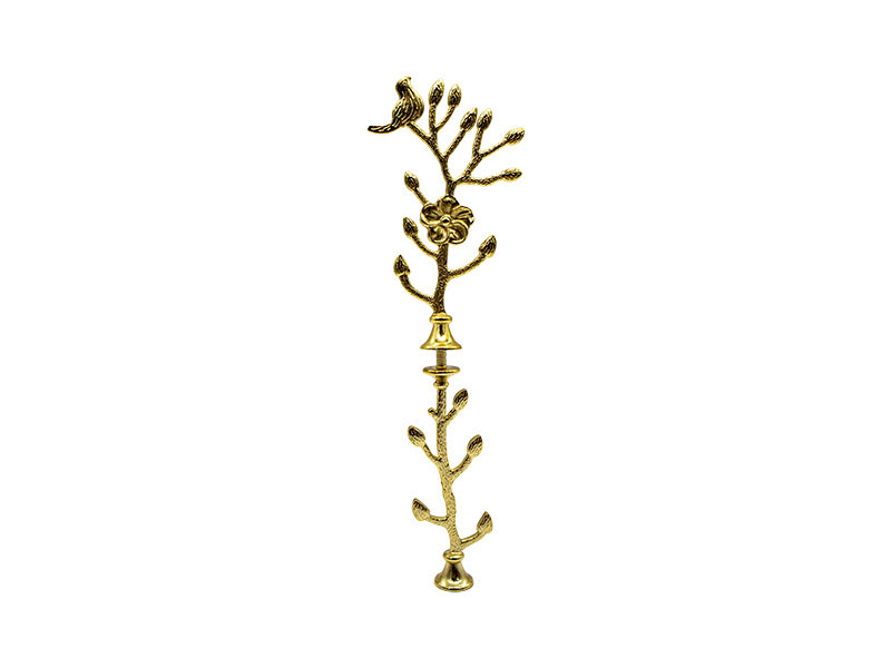 Epoksi Dalda Kuş Model Kek Standı Demiri Gold - 3