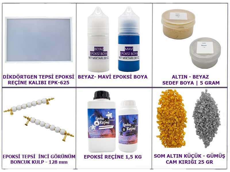 Epoksi Dikdörtgen Tepsi Yapım Seti - 1