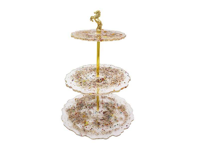 Epoksi Küçük At Kek Standı Demiri Gold - 1