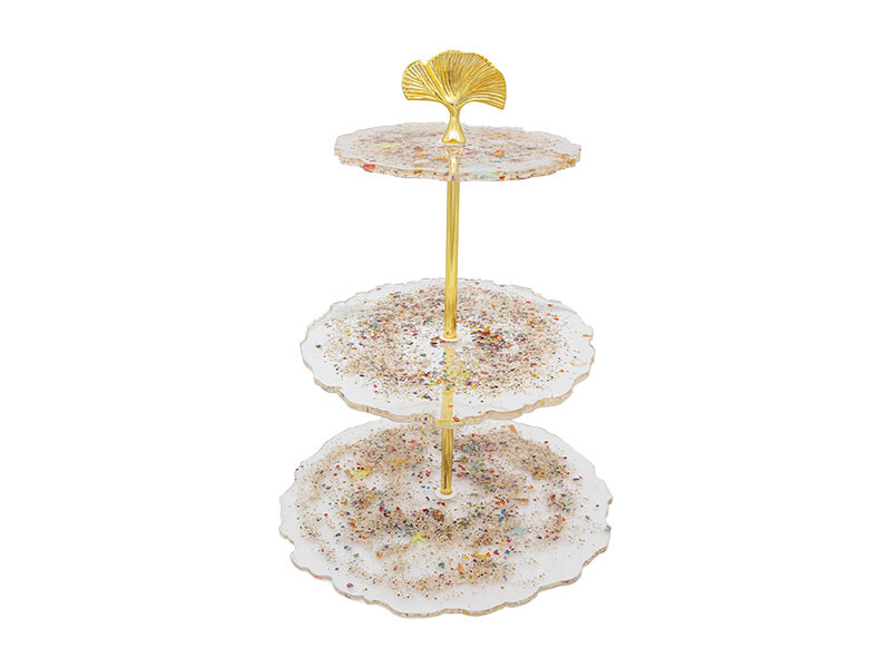 Epoksi Mercan Model Kek Standı Demiri Gold - 1