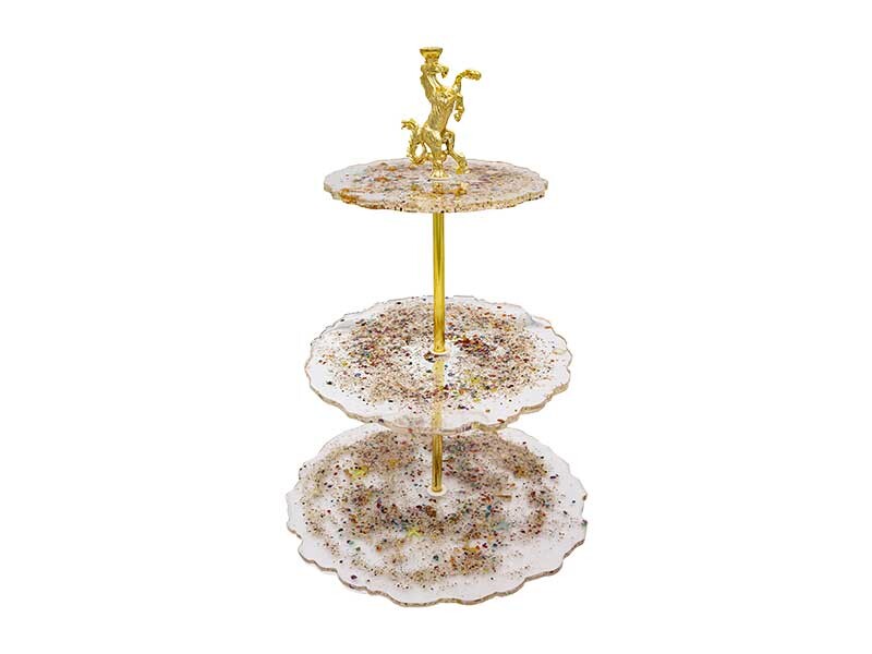 Epoksi Reçine Büyük At Kek Standı Demiri - Aparatı Gold - Kimyacınız